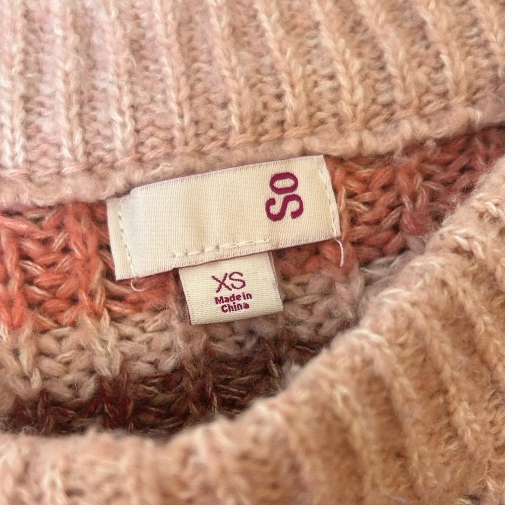 EUC SO BURGUNDY & PINK STRIPE OVERSIZED SWEATER